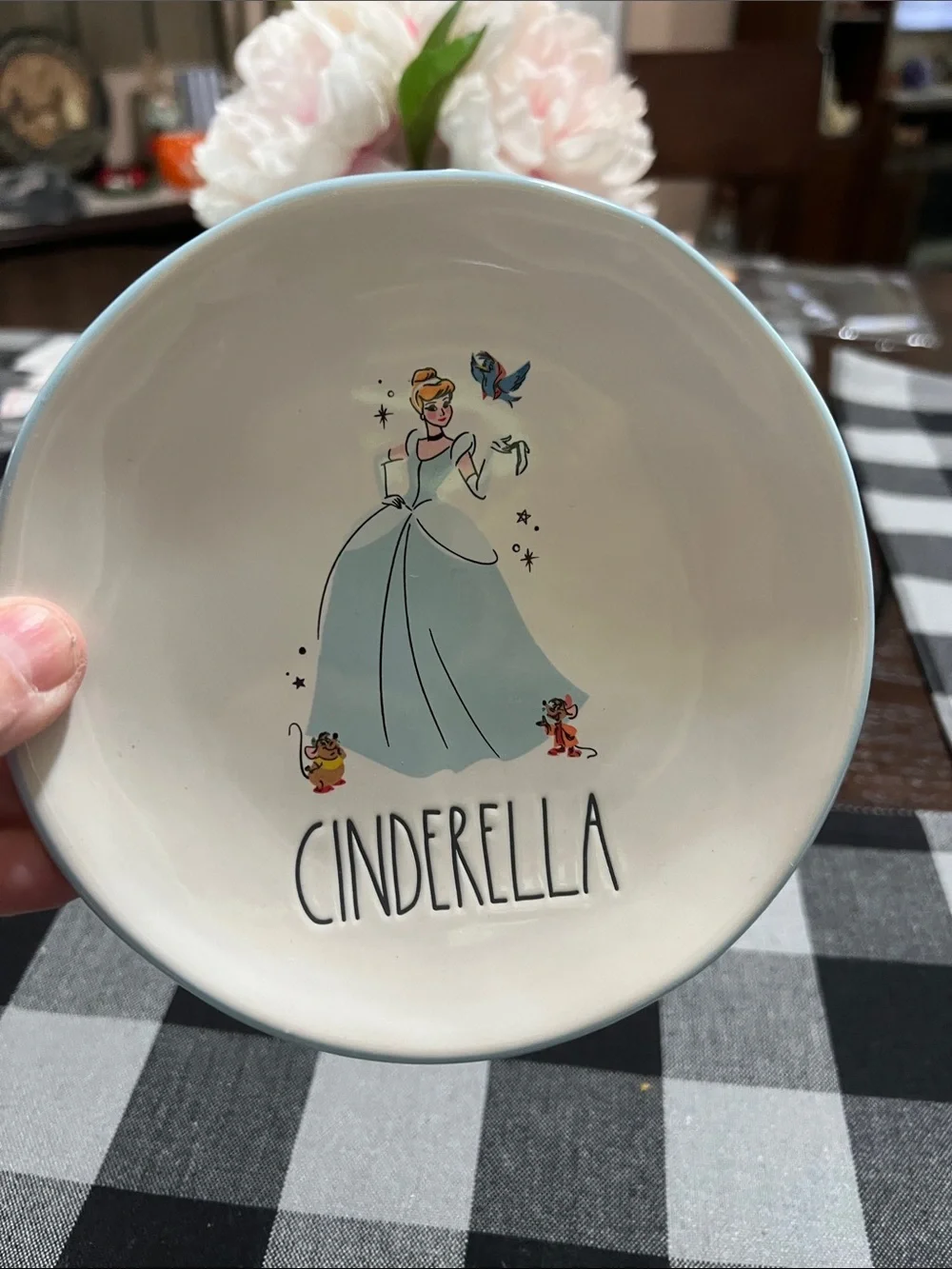 New Disney Cinderella Ceramic Party Bowls Set - White with Blue Accents 4